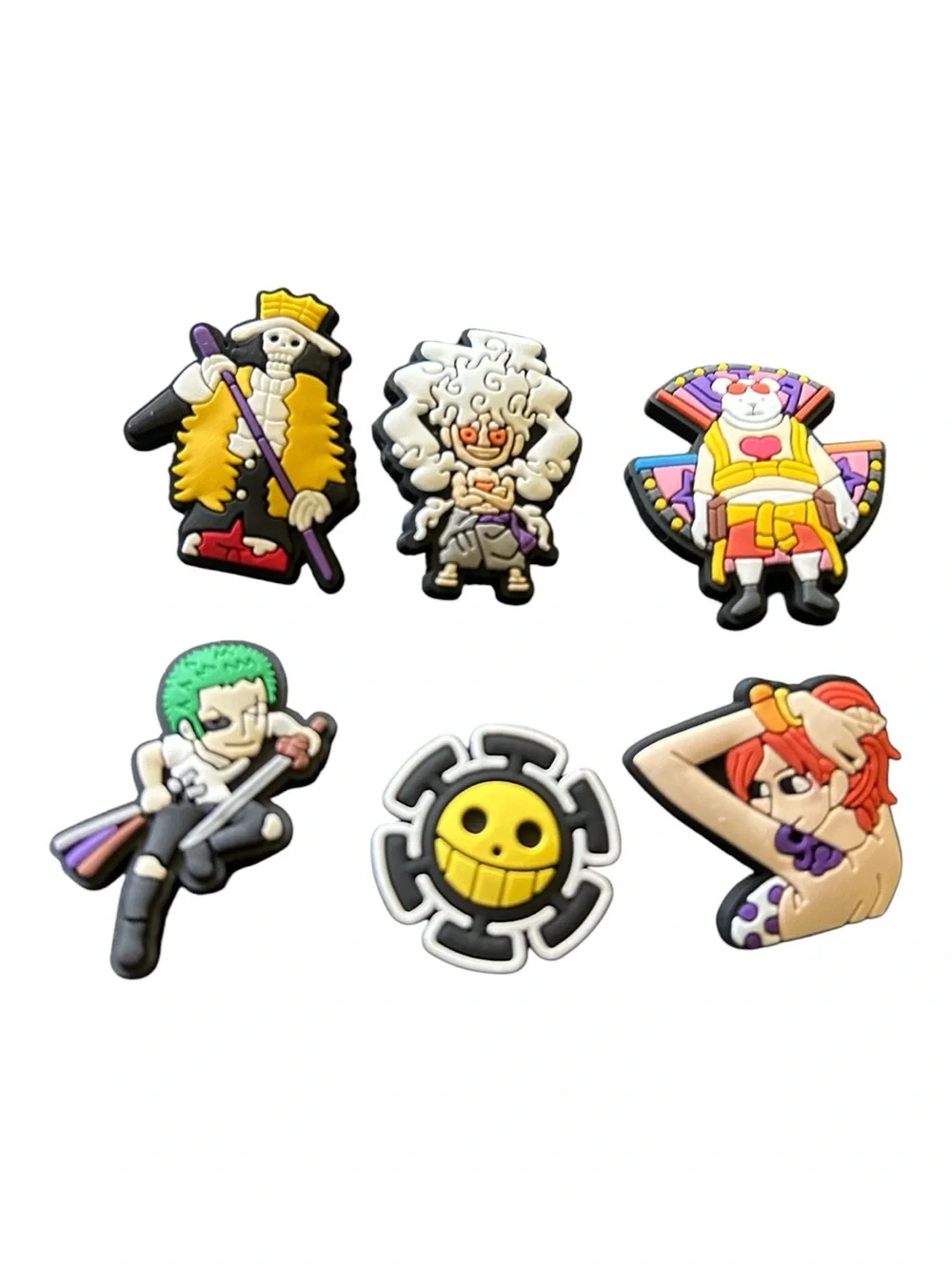4/$20 One Piece Character Rubber Shoe Charms - Multicolor Set of 6